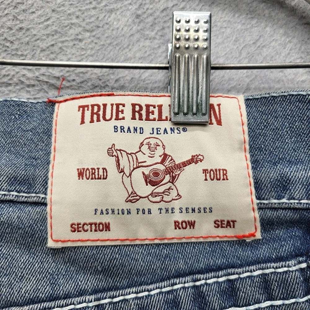 True Religion Men Jeans 30 Blue Denim Contrast‎ Stitching Embroidery Rocco